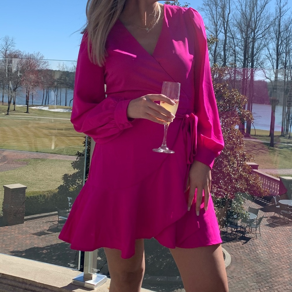 Pink Long Sleeve Dress